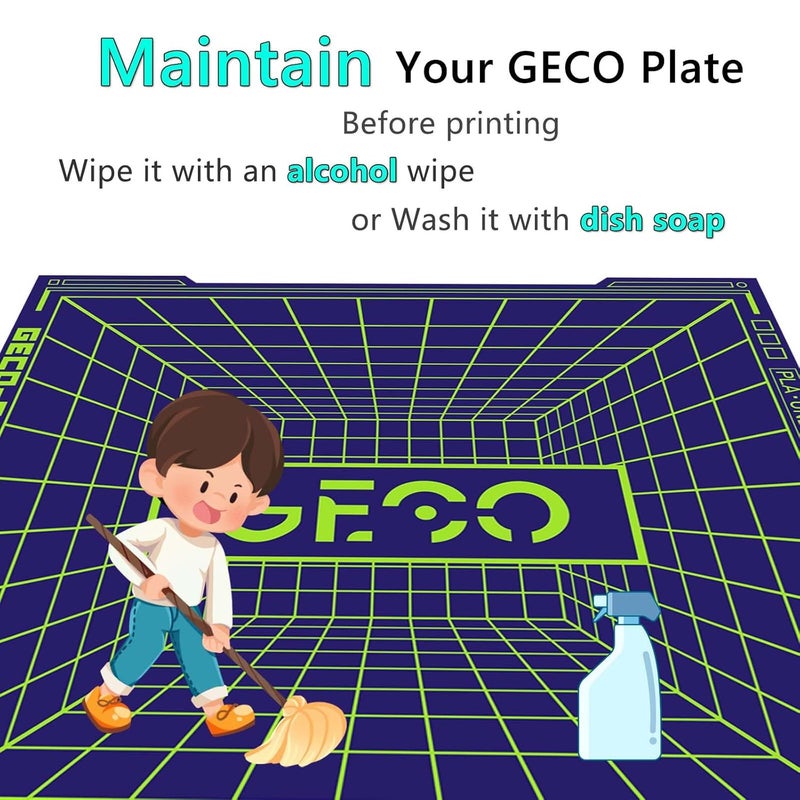 Wefuit JUUPINE 241x254mm Build Plate GECO Plate,PLA Cold Plate Supertack No Heating Spring Steel 0℃ Printing Hot Bed for Prusa MK4/MK4S/i3 MK3S/MK3/MK2/MK2.5/MK2.5S 3D Printer. - Image 4